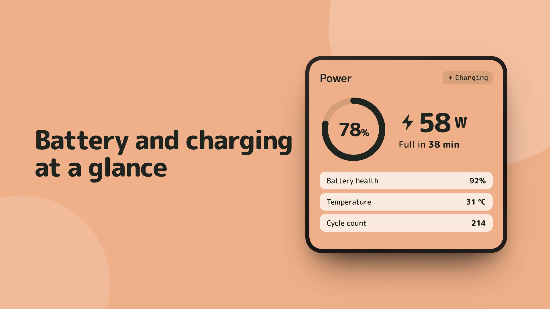 Power readout in Tegaro